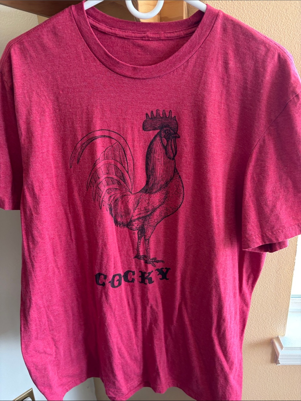 Men's Red Graphic Rooster T-Shirt